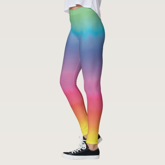 Rainbow Ombré Hand Painted Art von Heva Weva Leggings (Links)