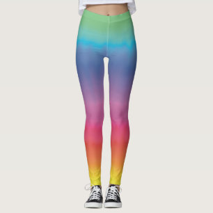 Rainbow Ombré Hand Painted Art von Heva Weva Leggings