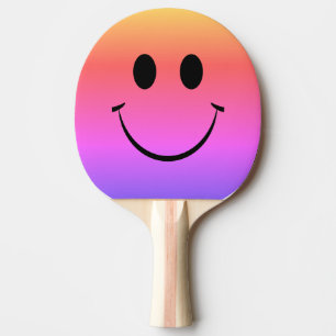 Rainbow Ombre Happy Face Tischtennis Schläger