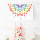Rainbow Ombre Mandala Ladys Pride Convention Banner (Insitu)