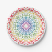 Rainbow Ombre Mandala  Pappteller (Vorderseite)