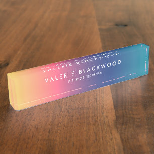 Rainbow Ombre Namensplakette