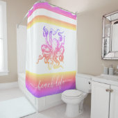 Rainbow ombre octopus moderner strand life skriptu duschvorhang (Beispiel)