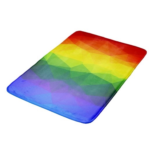 Rainbow Ombre Polygon Badematte (Schrägansicht)