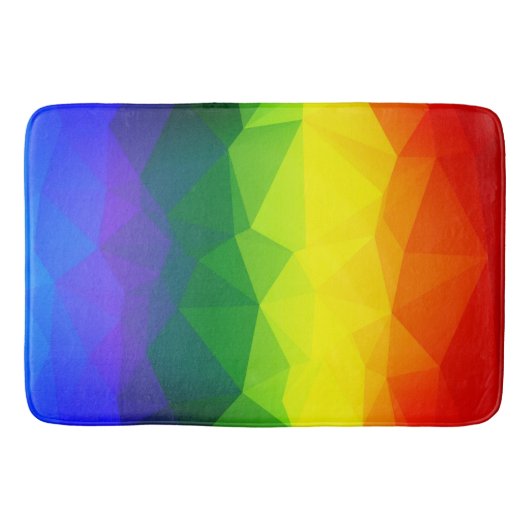 Rainbow Ombre Polygon Badematte (Vorderseite)