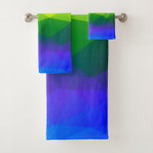 Rainbow Ombre Polygon Badhandtuch Set (Insitu)