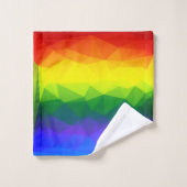 Rainbow Ombre Polygon Badhandtuch Set (Waschlappen)