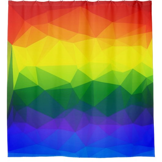 Rainbow Ombre Polygon Duschvorhang (Vorderseite)