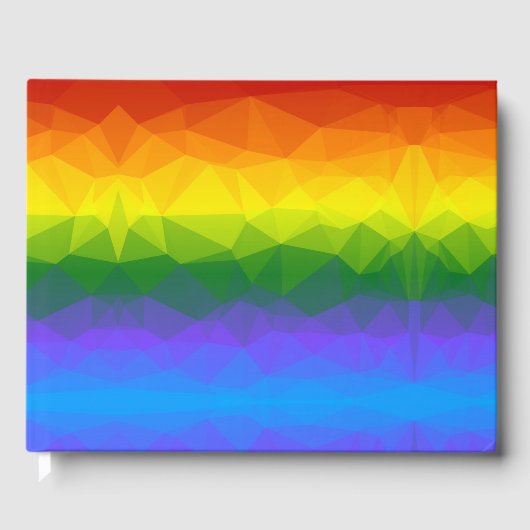 Rainbow Ombre Polygon Gästebuch (Vorderseite)