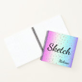 Rainbow Ombre Sparkle Monogram Sketchbook Notebook Notizblock (Innenseite)