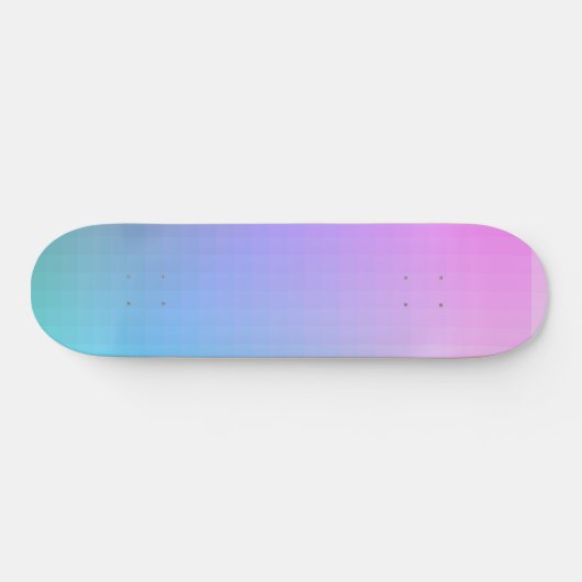 Rainbow Ombre Square Pixel Skateboard (Horizontal)