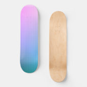Rainbow Ombre Square Pixel Skateboard (Vorderseite)