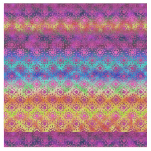 Rainbow Ombre-Sternexplosionen | Boho Style Stoff (Nahaufnahme)