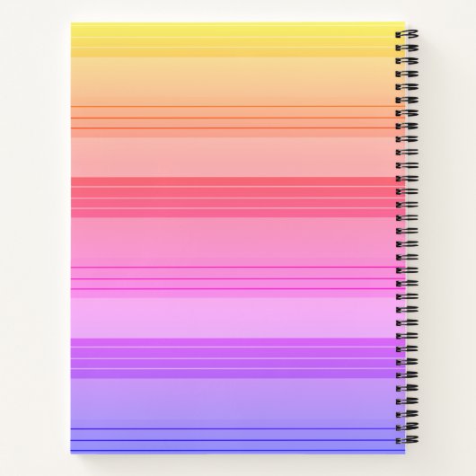 Rainbow Ombre Stripe Muster Notebook Notizblock (Rückseite)