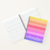 Rainbow Ombre Stripe Muster Notebook Notizblock (Innenseite)