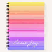 Rainbow Ombre Stripe Muster Notebook Notizblock (Vorderseite)