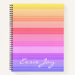 Rainbow Ombre Stripe Muster Notebook Notizblock