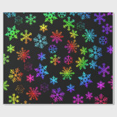 Rainbow Ombre Swirling Schneeflocken Geschenkpapier (Flach)