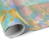 Rainbow Ombre und Gold Fire Opal Muster Geschenkpapier (Rolleneckpunkt)