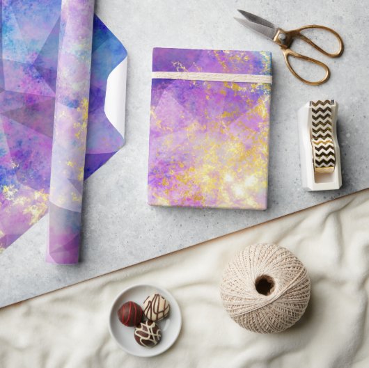 Rainbow Ombre und Gold Fire Opal Muster Geschenkpapier (Kunsthandwerk)