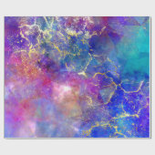 Rainbow Ombre und Gold Fire Opal Muster Geschenkpapier (Flach)