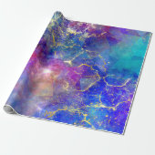 Rainbow Ombre und Gold Fire Opal Muster Geschenkpapier (Ungerollt)