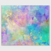 Rainbow Ombre und Gold Fire Opal Muster Geschenkpapier (Flach)