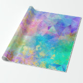 Rainbow Ombre und Gold Fire Opal Muster Geschenkpapier (Ungerollt)