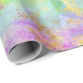 Rainbow Ombre und Gold Fire Opal Muster Geschenkpapier (Rolleneckpunkt)