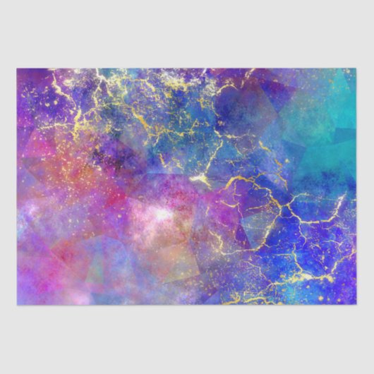 Rainbow Ombre und Gold Fire Opal Muster Seidenpapier (Vorderseite)