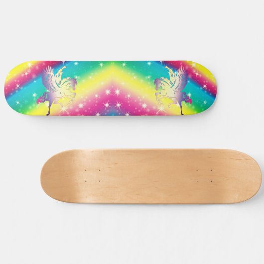 Rainbow Ombre Unicorn Skateboard (Horizontal)