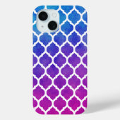 Rainbow Ombre Weißes marokkanisches Fliesenmuster Case-Mate iPhone Hülle (Rückseite)