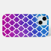 Rainbow Ombre Weißes marokkanisches Fliesenmuster Case-Mate iPhone Hülle (Rückseite (Horizontal))