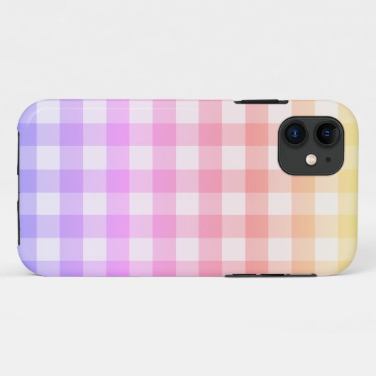 Rainbow ombré & White Kariert Gingham Hübsch Case-Mate iPhone Hülle (Rückseite (Horizontal))