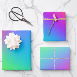 Rainbow Ombres Birthday Party Geschenkpapier Set
