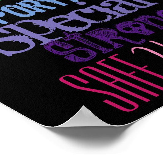 Rainbow on Black "In this Office" Moivation Poster (Ecke)