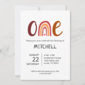 Rainbow One Einladung zum ersten Geburtstag (Vorderseite)