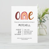 Rainbow One Einladung zum ersten Geburtstag (Stehend Vorderseite)