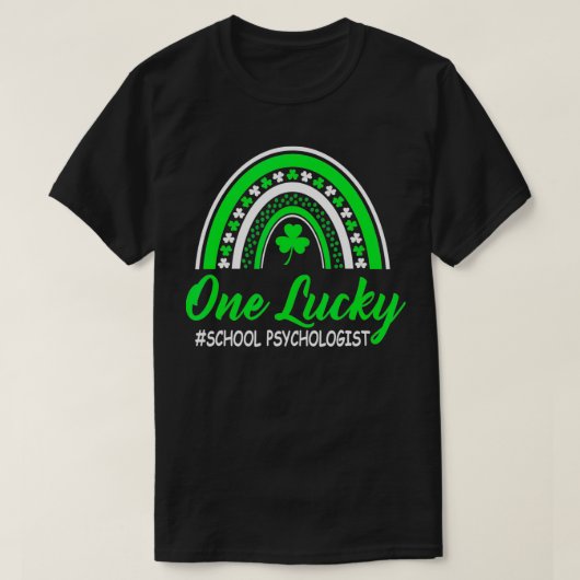 Rainbow One Lucky School Psychologist St Patricku2 T-Shirt (Design vorne)