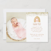 Rainbow Onederday Foto Vielen Dank Einladung (Vorderseite)