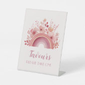 Rainbow Onederful 1st Birthday Favours  Sockelschild (Vorderseite)