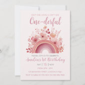 Rainbow Onederful 1st Birthday Party Invitation Einladung (Vorderseite)
