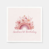 Rainbow Onederful 1st Birthday Party Napkin Serviette (Vorderseite)