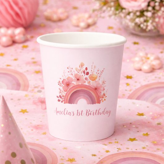 Rainbow Onederful 1st Birthday Party  Pappbecher