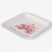 Rainbow Onederful 1st Birthday Party  Pappteller (Gewinkelt)