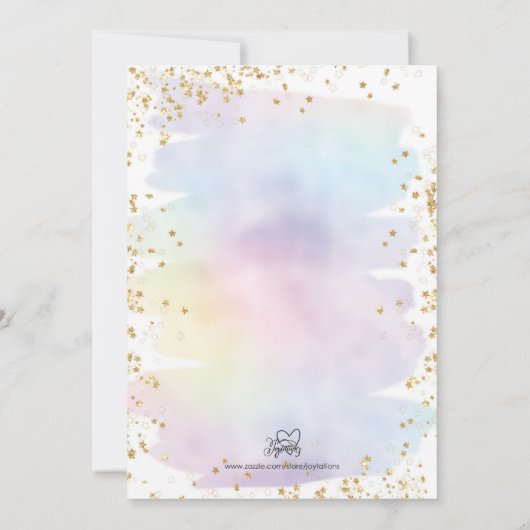 Rainbow Onederful Birthday Einladung (Rückseite)