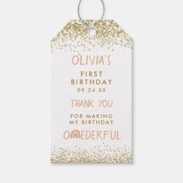 Rainbow Onederful Girl 1. Geburtstag Vielen Dank Geschenkanhänger