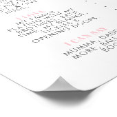 Rainbow ONEderful Girls 1st Birthday Milestone Poster (Ecke)