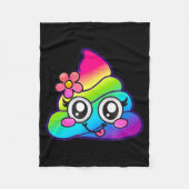 Rainbow Op Emoji Cute Unicorn O Flower Silly Fleecedecke (Vorderseite)