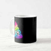 Rainbow Op Emoji Cute Unicorn O Flower Silly  Kaffeetasse (Vorderseite Links)